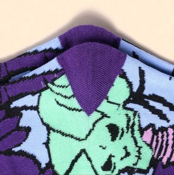 Purple skeleton skeletor he-man funny mens goth socks TV show cartoon punk crew - Picture 8 of 11
